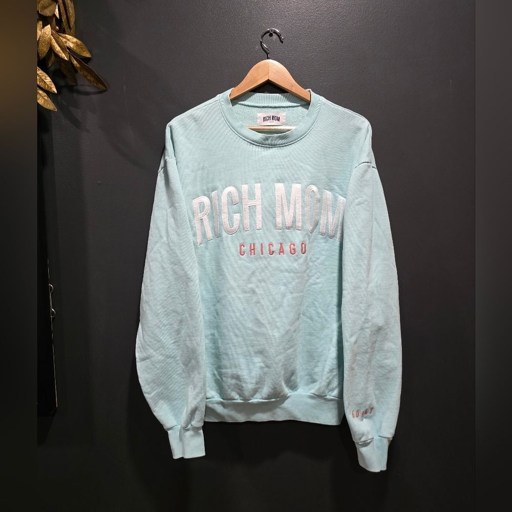 Tinx Rich Mom Chicago Crewneck Blue Sz Large Limited Edition